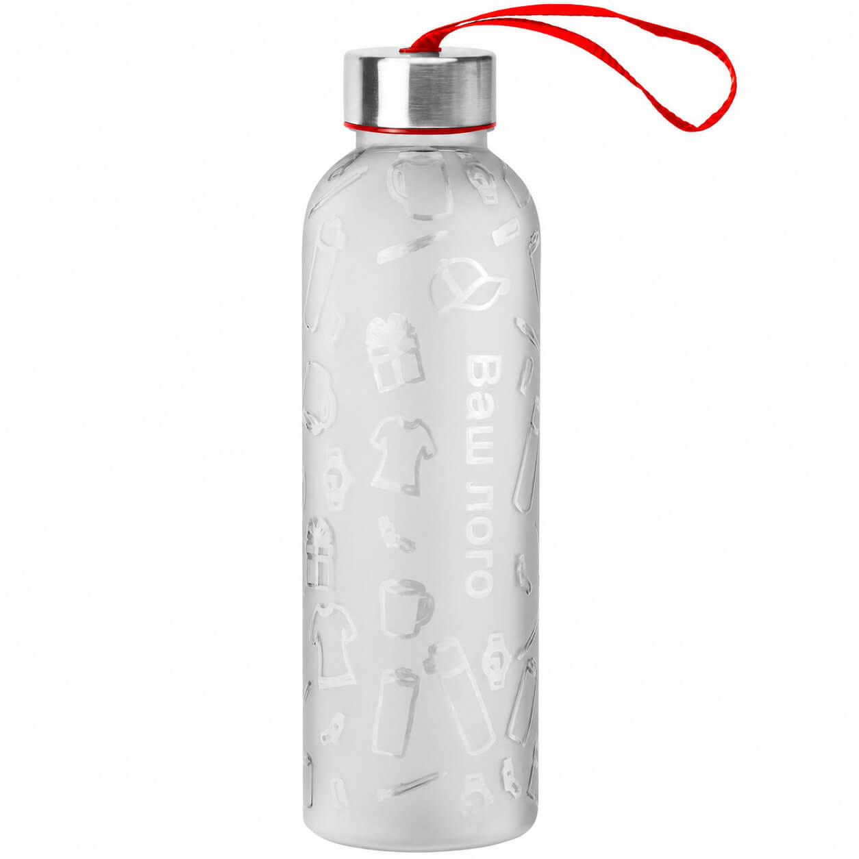 Бутылка для воды VERONA PET SOFT 550мл Белая с красным 6262.07.03