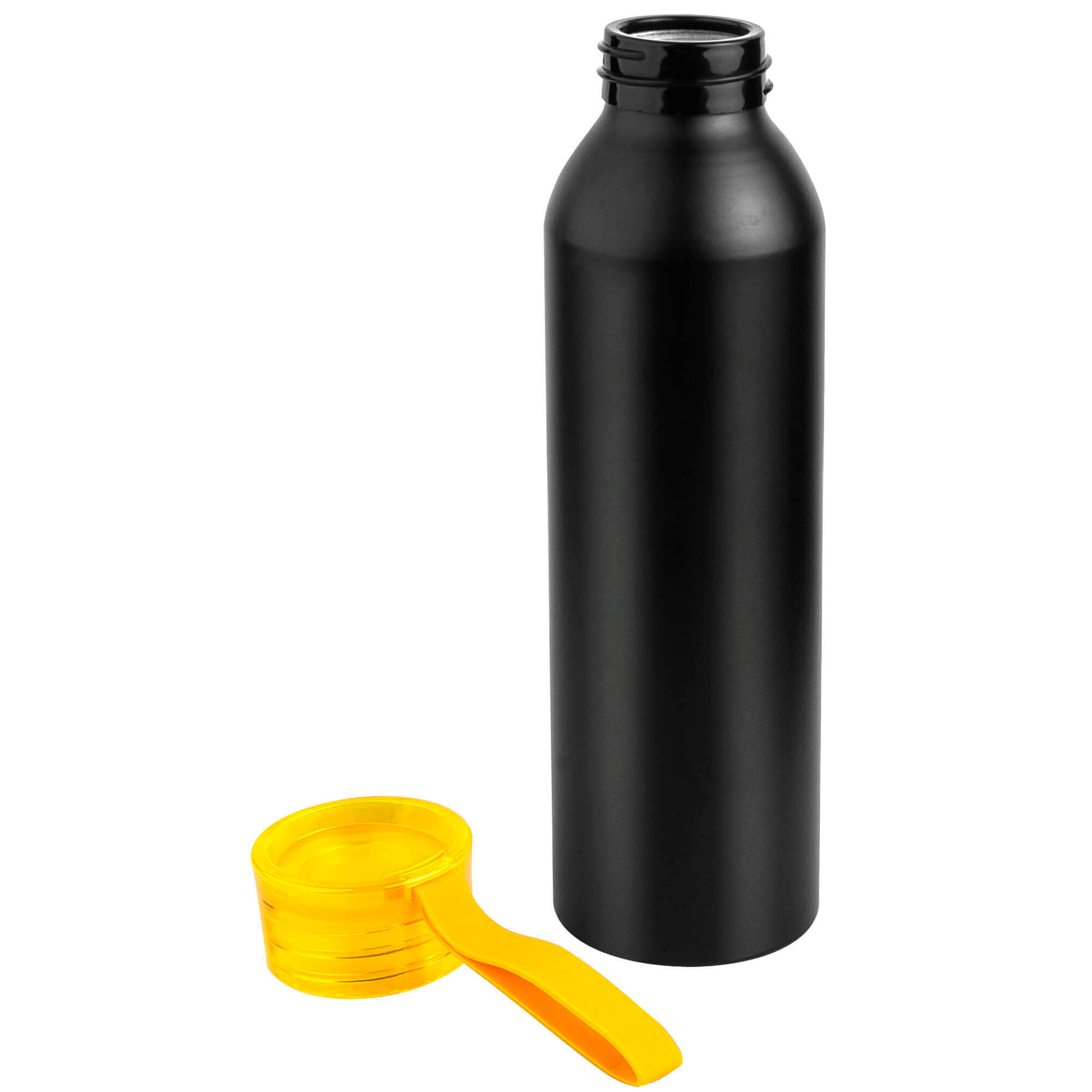 Бутылка для воды VIKING BLACK 650мл. Черная с желтой крышкой 6142.04